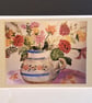 Greetings Card (Blank) A5 - 'Happy Flowers': Print of an Original Painting