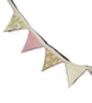 Tilda and polka dot mini (dresser) bunting in pink, green, cream and blue - Image 3
