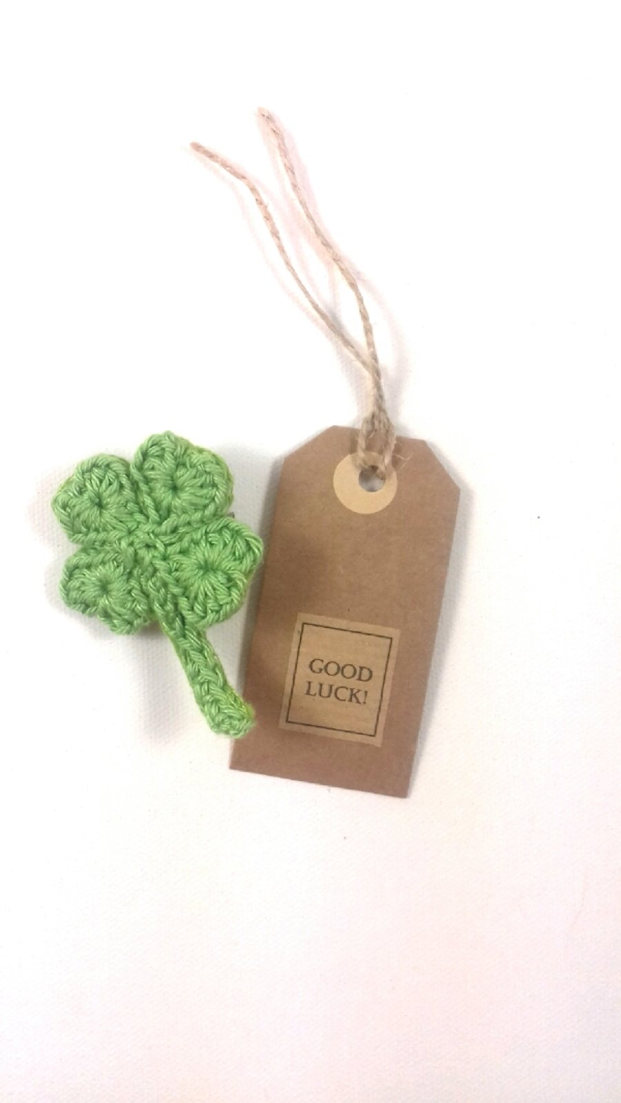 Lucky Clover Crochet Brooch 