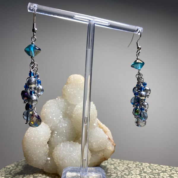 Abyss - Blue Spacey Earrings 