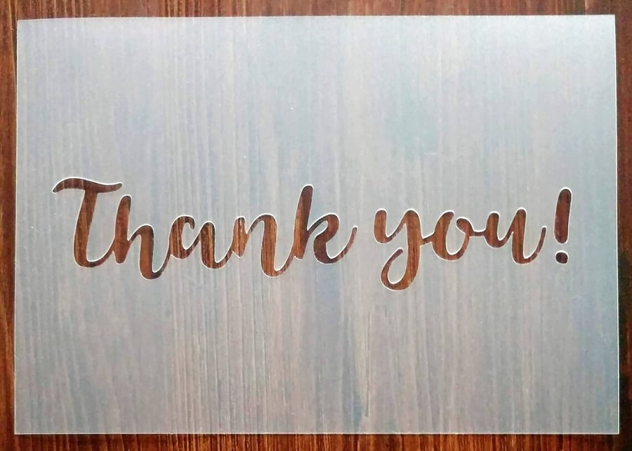 Thank you! A5 Stencil Reusable PP Sheet for Arts & Crafts, DIY