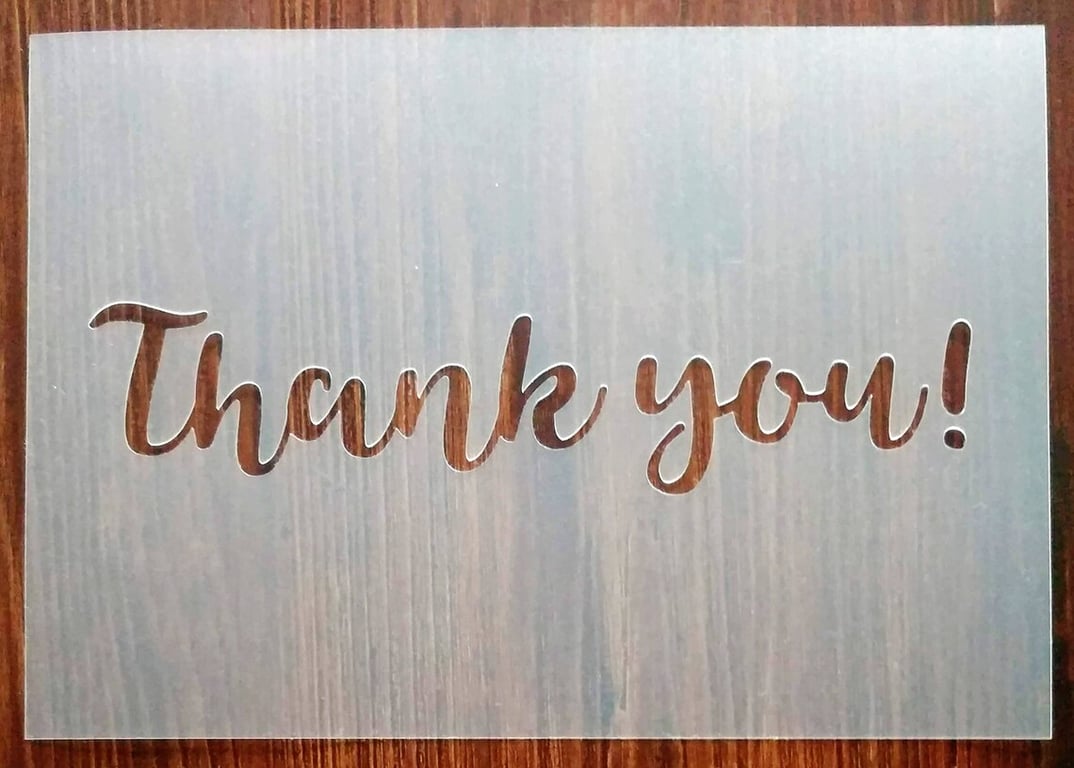Thank you! A5 Stencil Reusable PP Sheet for Arts & Crafts, DIY