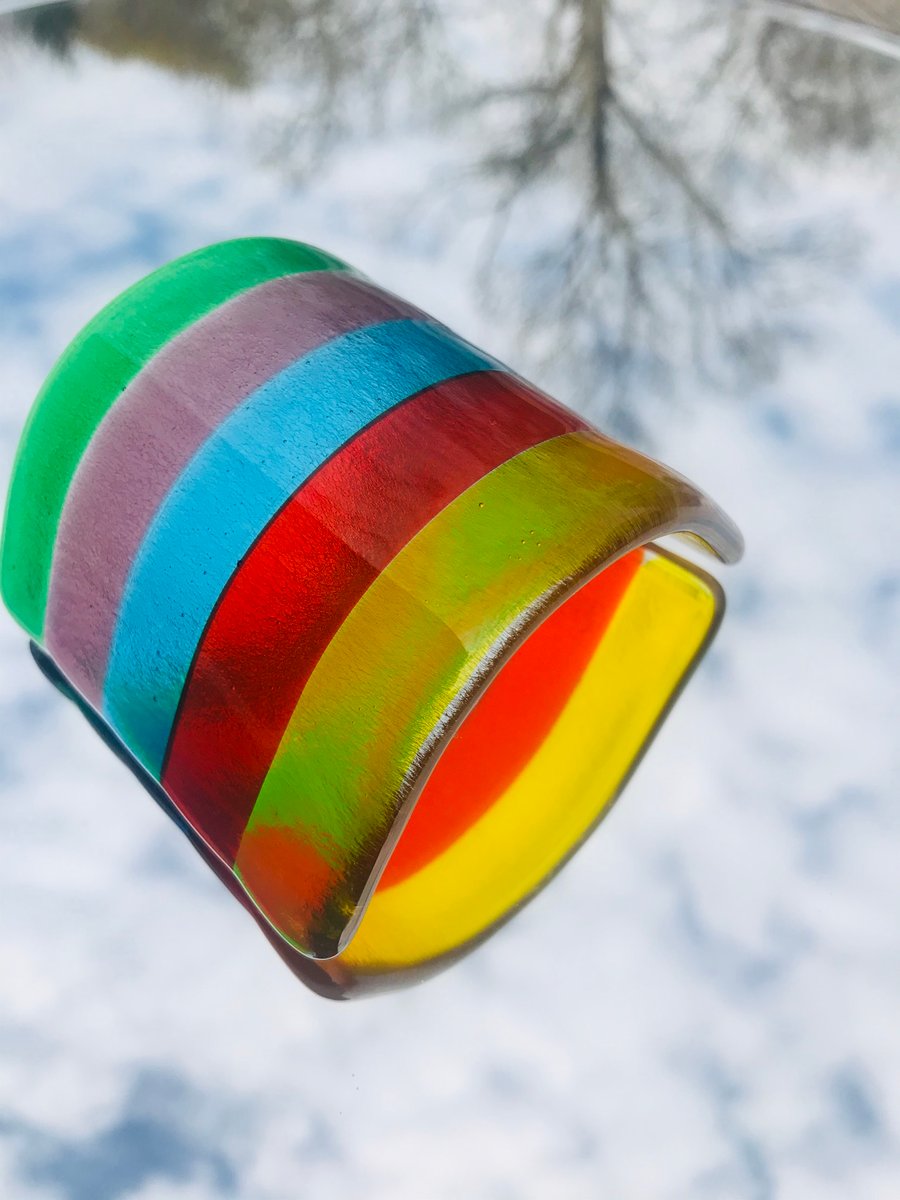 Fused glass mini rainbows arches