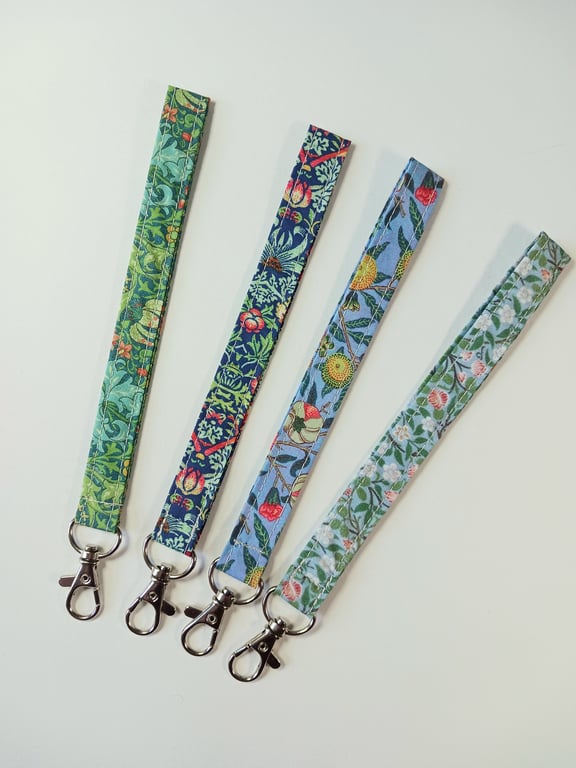 William Morris Fabric Wristlet or Bag Charm