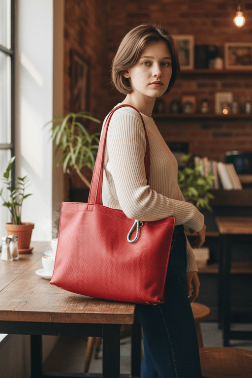 SoMoo Burnt Orange Tote Bag Medium 