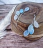 Blue and white teardrop earrings -  - 18k gold plate cubic zirconia earrings - Image 5