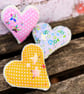 Lavender Love Hearts - Orange Polka Dot, Ditsy Florals, Pink Polka Dots