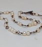 Pearl and copper wirework necklace with toggle clasp, June birthstone  - Image 6