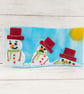 Melting Snowman Christmas Decoration; Fused Glass Snowman Wave - Image 5