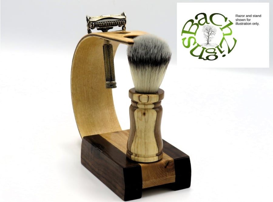 Handcrafted Shaving Brush in Spalted Beech and Black Walnut wood (SKU-SB14)