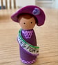 Emmeline Pankhurst Handpainted Wooden Peg Doll - inspirational women