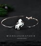 Horse Opal Bracelet With 925 Sterling Silver Chain