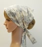 Wide floral hair covering for women, self tie head scarf, hair scarf, bandanna