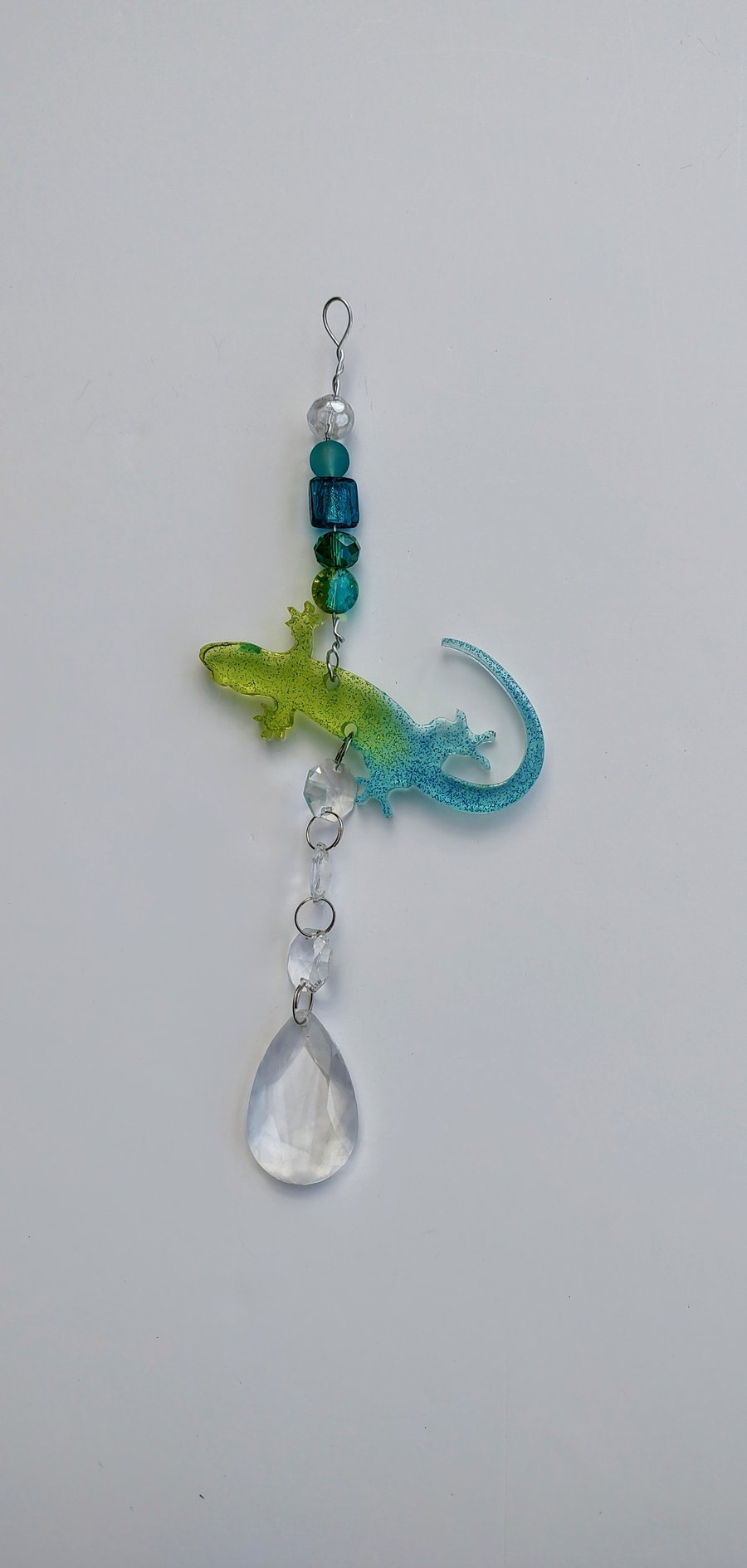 Sparkly Resin Sun Catcher Decoration - Gecko