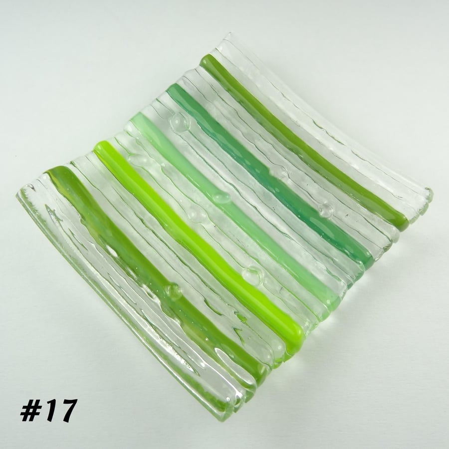 Green on-edge striped fused glass ring trinket dish (17)