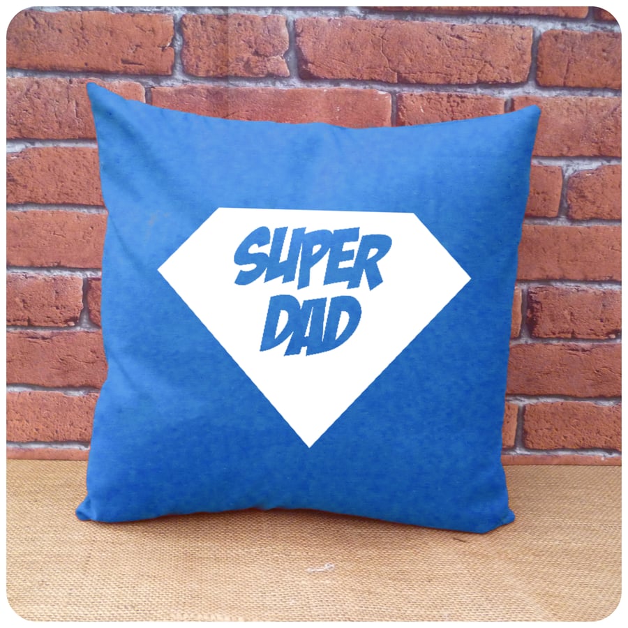 Super Daddy Cushion, Gift for Dad, Choice of Colours Available (SKU00701)