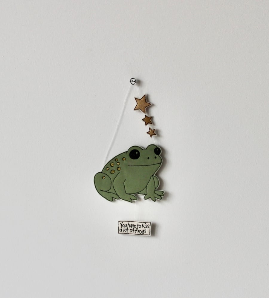'You have to Kiss a lot of Frogs' - Hanging Decoration