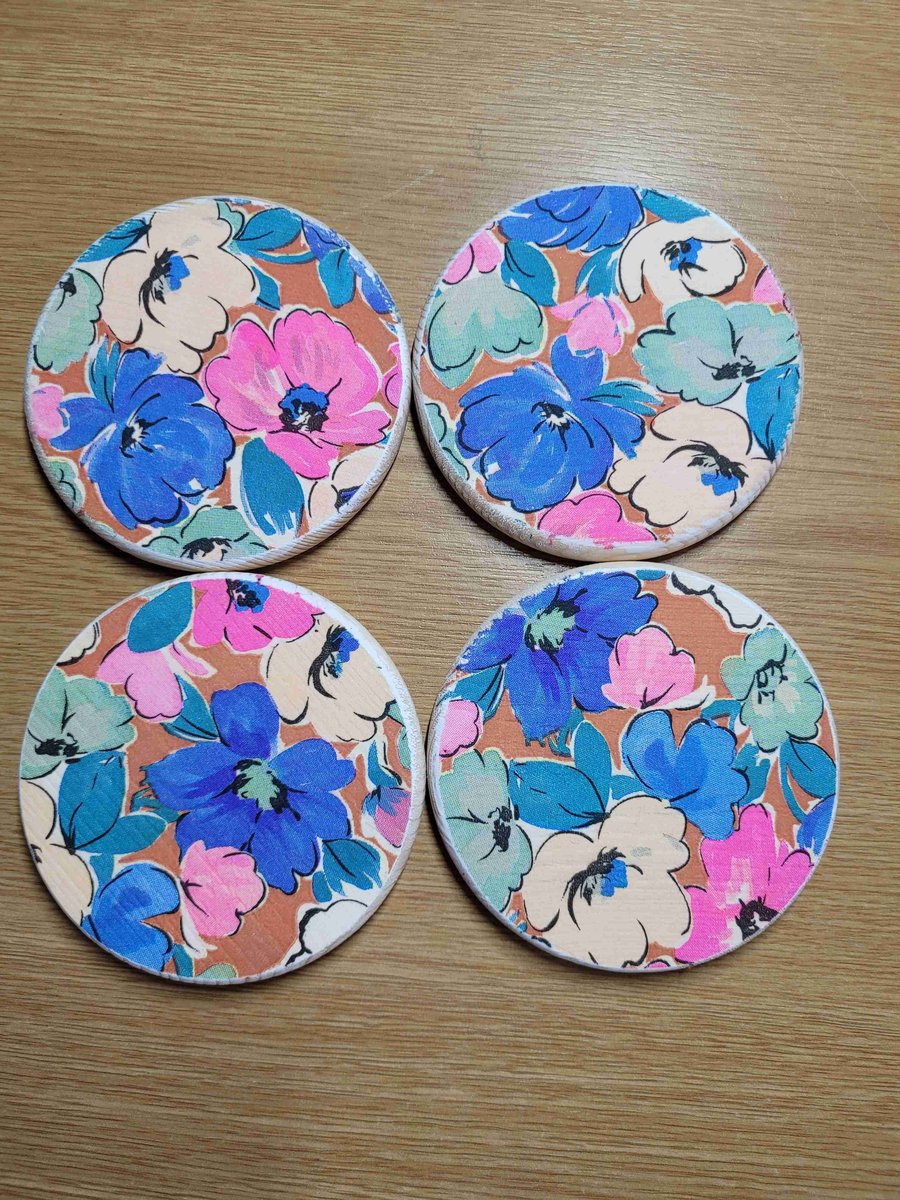 Set of 4 Hand Decortated Coasters