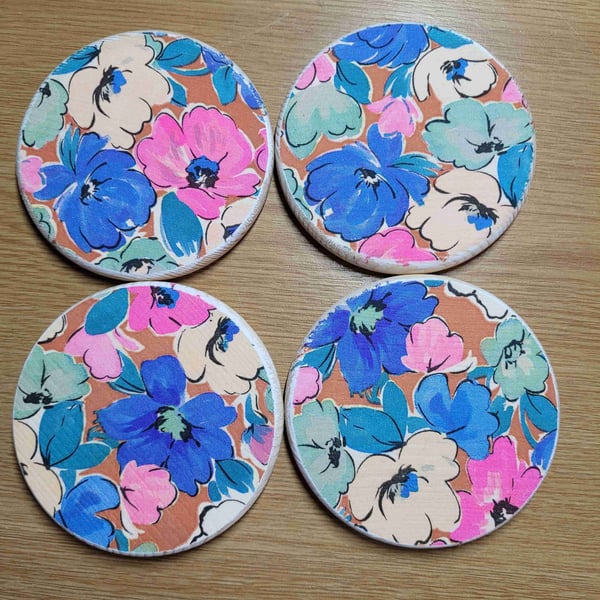 Set of 4 Hand Decortated Coasters