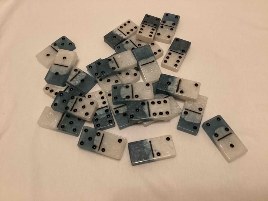 A set of resin dominoes 