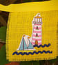 Beach hut bunting on hessian: yellow - Image 4
