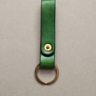 Leather Key Ring With Solid Brass Saddle Rivet And Flat Split Ring Heavy Duty 