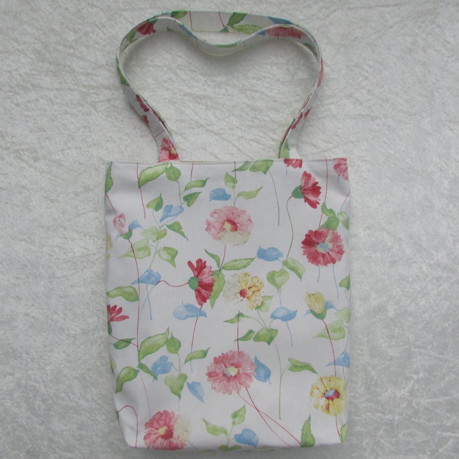 Pastel floral tote bag, handbag
