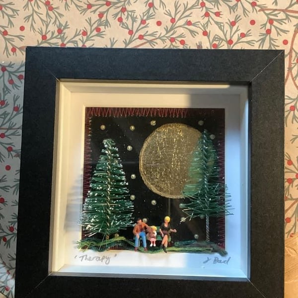 Original art diorama. Therapy. Miniature art. Unique. Families. Moon