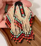 Handmade Miyuki Bead Fringe Earrings in a Native American Inspired Design - Image 8