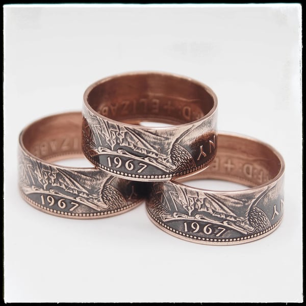 Coin Ring. Lucky Penny Ring