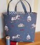 Fabric reusable gift bag: doggies on blue - Image 2