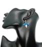 Blue and white magic mushroom earrings