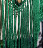 Crochet triangular shawl in sparkly gold, dark green and emerald - design LF433 - Image 5