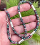 Ruby in apatite and handmade silver bead necklace, adjustable length  - Image 2