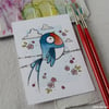 spring swallow - original aceo