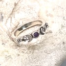 Moon goddess ring with amethyst 
