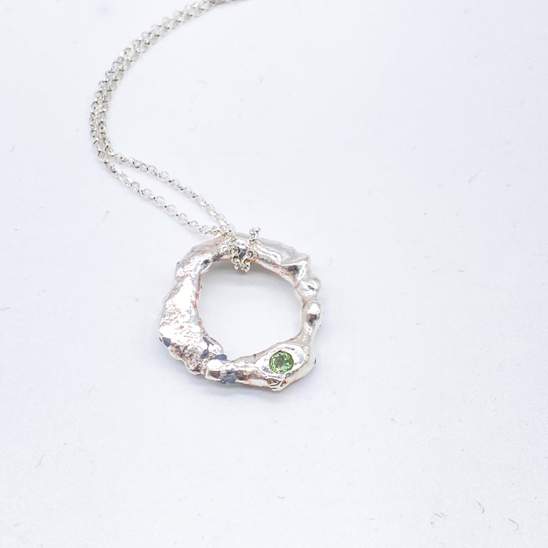 Molten Silver Tourmaline Necklace 