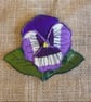 Silk pansy brooch: shades of purple and mauve - Image 4