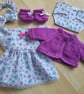12 inch Dolls 5 piece Silver Floral Clothing set (106)