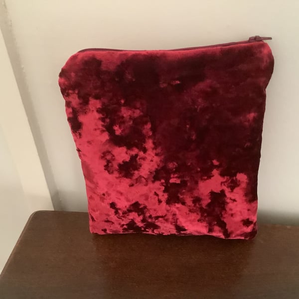 Red velvet toiletry bag