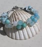 Turquoise Hemimorphite & Larimar Gemstone Bracelet "Dominican Buddha"