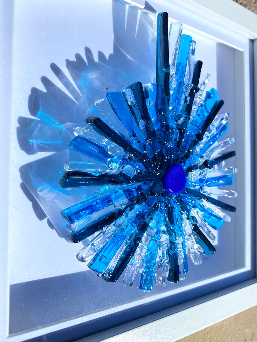 Fused glass ammonite - glass picture