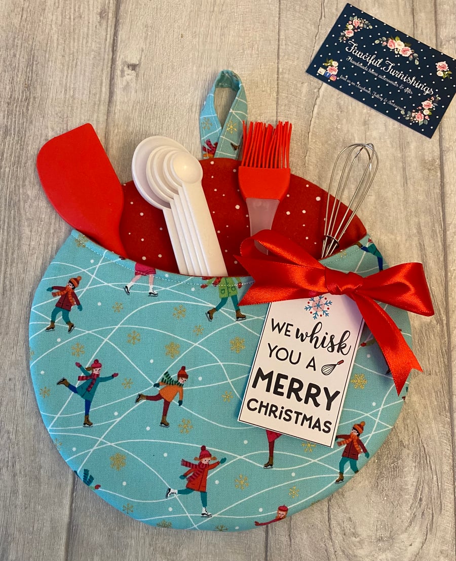 Xmas Oven Mitt Pot Holder Baking Set 