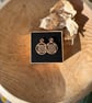 Walnut Wood Earrings - Geometric Labyrinth Statement Dangles - Image 2