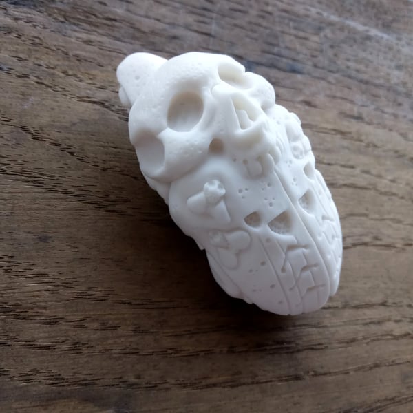 Momento Mori Scarab, hand carved porcelain beetle.