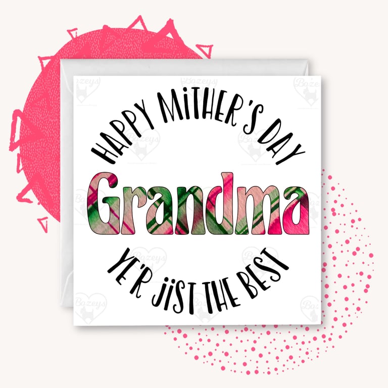 Happy Mither’s Day Grandma - Tartan Doric Mother’s Day Card