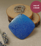 Large blue tones enamel pendant