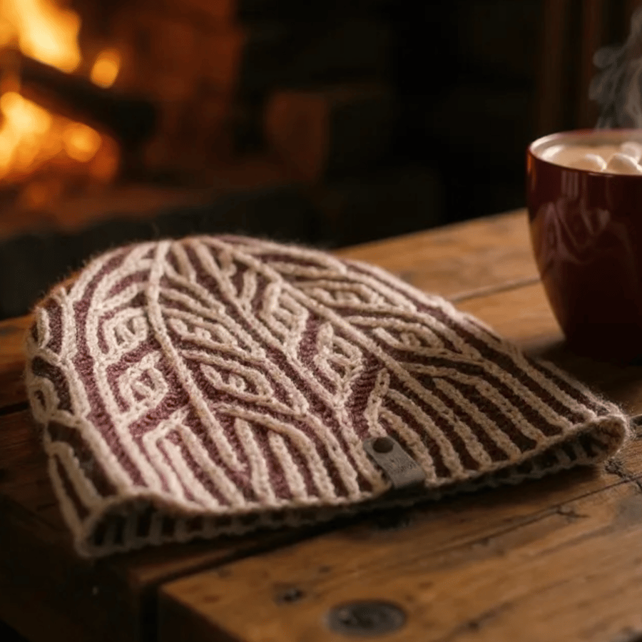 Slouchy Brioche beanie - hand knitted