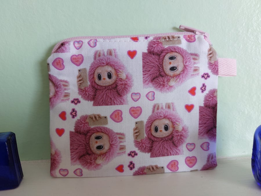 Cotton Selfie Monster Purse or Card Holder 