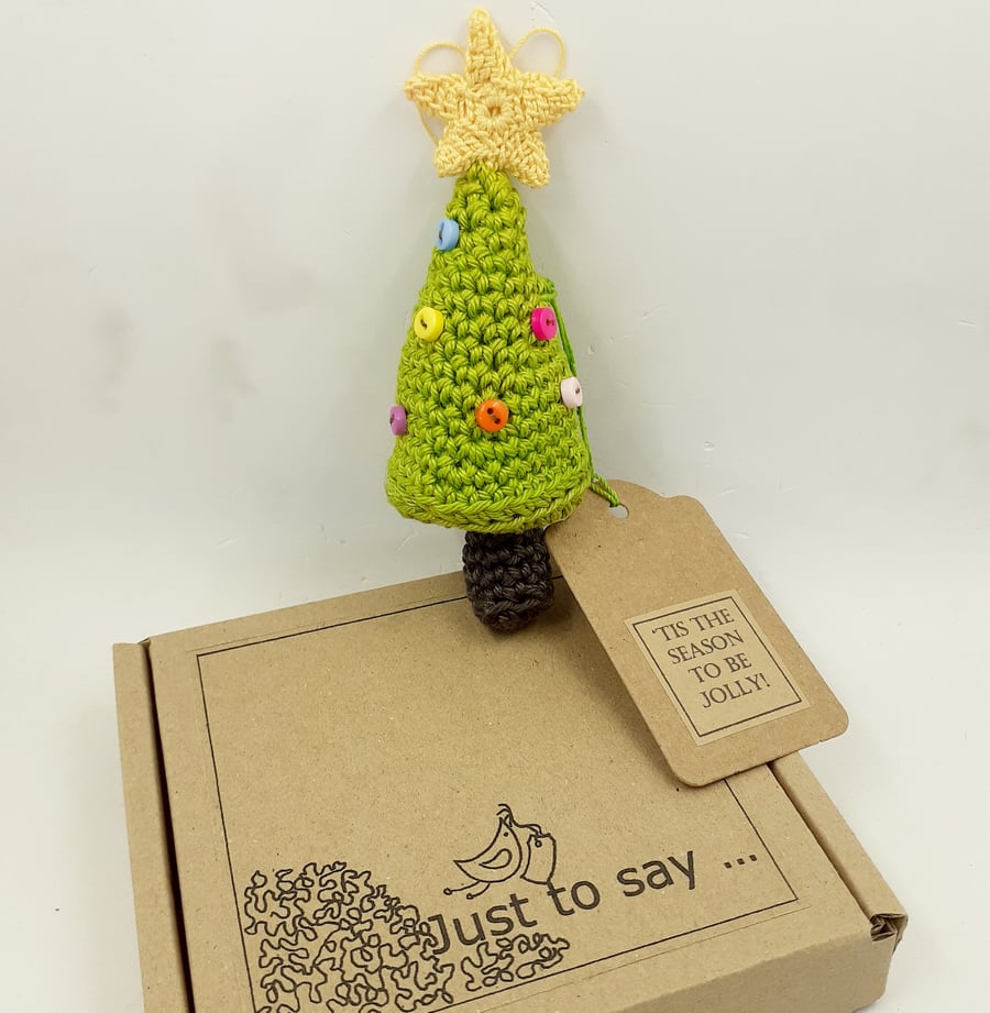 Crochet Christmas Tree Decoration  - Alternative to a Greetings Card 